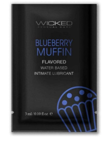 Лубрикант на водной основе с ароматом черничного маффина Wicked Aqua Blueberry Muffin - 3 мл. фото в интим магазине Love Boat