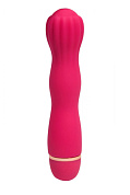 Розовый силиконовый вибратор с бутоном-головкой - 18 см. фото в секс шопе Love Boat