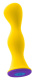 Желтый фигурный анальный вибратор - 12,6 см.