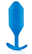 Синяя пробка для ношения B-vibe Snug Plug 5 - 14 см. фото в интим магазине Love Boat