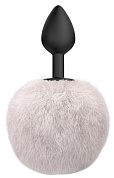 
Черная анальная пробка с белым пушистым хвостиком Fluffy фото в интим магазине Love Boat