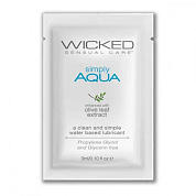 Легкий лубрикант на водной основе Wicked Simply AQUA - 3 мл. фото в интим магазине Love Boat