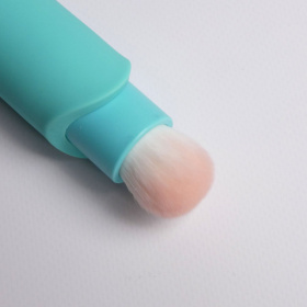 Бирюзовая многофункциональная вибропуля с щеточкой