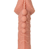 Насадка на фаллос с пузыриками, венками и ребристостью Extreme Sleeve 009 M-size - 14,7 см.