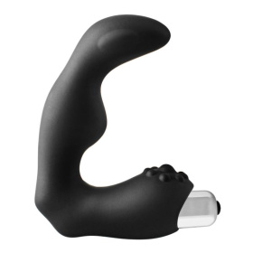 Черный вибромассажер простаты FantASStic Vibrating Prostate Massager - 11,3 см. фото в интим магазине Love Boat