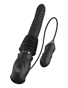 Черный автоматический вибромассажер с вибропулей Ultimate Silicone Thruster фото в интим магазине Love Boat