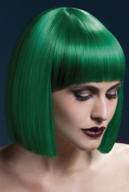 Зеленый парик со стрижкой прямой боб фото в интим магазине Love Boat