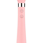 Розовый двусторонний вибромассажер Meow в форме лапки - 21 см.