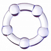 Фиолетовое эрекционное кольцо на пенис с бусинами