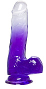 Прозрачно-фиолетовый фаллоимитатор Radi - 17,5 см. фото в интим магазине Love Boat