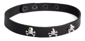 
Кожаный чокер  Веселый Роджер  фото в интим магазине Love Boat