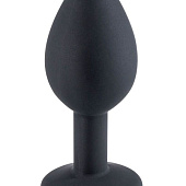 Черная малая силиконовая пробка с прозрачным кристаллом