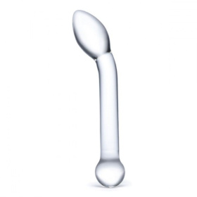 Прозрачный стеклянный фаллос для точки G Slimline G-Spot - 20 см. фото в интим магазине Love Boat