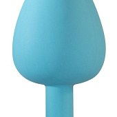 Голубая анальная пробка Cutie Large с розовым кристаллом - 10 см.