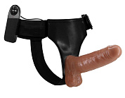 Страпон на трусиках с вибрацией Ultra Passionate Harness - 16 см. фото в интим магазине Love Boat