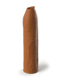 Кофейная насадка-удлинитель Uncut Silicone Penis Enhancer - 17,8 см. фото в интим магазине Love Boat