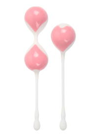 Набор розово-белых вагинальных шариков: двойные и одинарный фото в интим магазине Love Boat