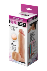 Фаллическая насадка для страпона UNICOCK 8  - 20,5 см.