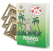 Ребристые презервативы AMOR Ribbed  Яркая линия  - 3 шт. фото в интим магазине Love Boat
