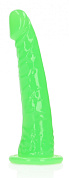 Зеленый люминесцентный фаллоимитатор на присоске - 17,5 см. фото в интим магазине Love Boat