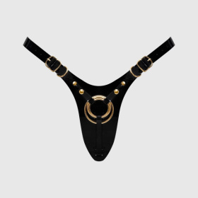 Черный пояс для фиксации насадок Strap-On-Me Leatherette Harness Fabulous фото в интим магазине Love Boat