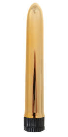 Золотистый классический вибратор - 18 см. фото в секс шопе Love Boat