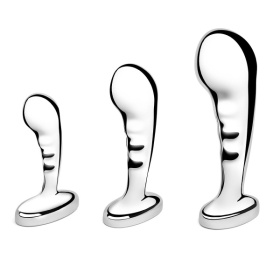 Набор из 3 стальных стимуляторов простаты Stainless Steel P-spot Training Set фото в интим магазине Love Boat