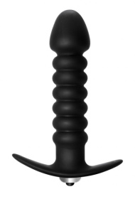 Чёрная анальная вибропробка Twisted Anal Plug - 13 см. фото в интим магазине Love Boat