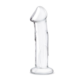 Прозрачный стеклянный фаллоимитатор 6’’ Glass Dildo With Veins   Flat Base - 15,2 см. фото в интим магазине Love Boat