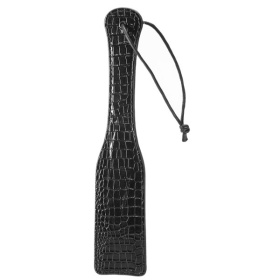 
Черная шлепалка с петлёй Croco Paddle - 32 см. фото в интим магазине Love Boat