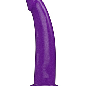 Фиолетовая гладкая изогнутая насадка-плаг - 20 см.