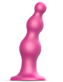 Розовая насадка Strap-On-Me Dildo Plug Beads size L фото в интим магазине Love Boat