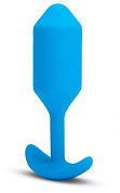 Голубая вибропробка для ношения B-vibe Snug Plug 3 - 12,4 см. фото в интим магазине Love Boat