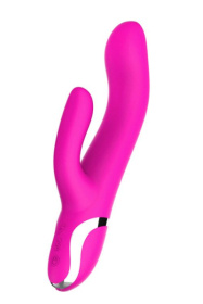 Розовый вибратор-кролик NAGHI NO.43 RECHARGEABLE DUO VIBRATOR - 23 см. фото в интим магазине Love Boat