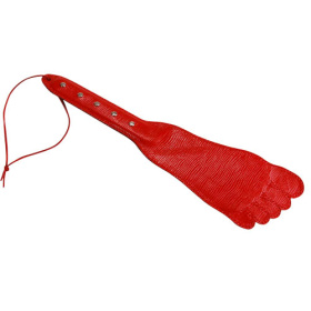 
Красная хлопалка в форме ступни - 34,5 см. фото в интим магазине Love Boat