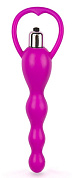 Ярко-розовая анальная виброёлочка с ограничителем - 14 см. фото в интим магазине Love Boat