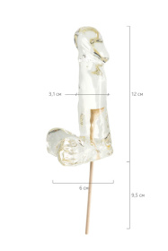 Прозрачный леденец в форме пениса со вкусом пина колада - 173 гр.