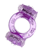 Фиолетовое виброкольцо с двумя вибропульками фото в интим магазине Love Boat