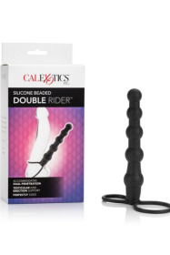 Насадка на пенис для двойного проникновения Silicone Beaded Double Rider - 14 см. фото в интим магазине Love Boat