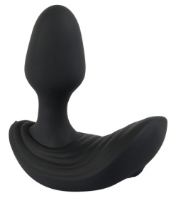 Черный вибростимулятор простаты Butt Plug с функцией расширения - 10,7 см. фото в интим магазине Love Boat