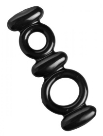 Двойное эрекционное кольцо Dual Stretch To Fit Cock and Ball Ring фото в интим магазине Love Boat