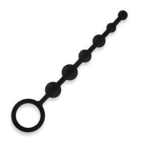 Черные силиконовые анальные бусы Silicone Anal Beads - 21 см. фото в интим магазине Love Boat