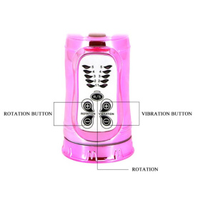 Розовый вибратор-кролик с ротацией и поступательными движениями - 29,5 см.