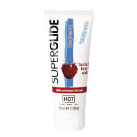 Съедобный лубрикант на водной основе с ароматом малины - 75 мл. фото в интим магазине Love Boat