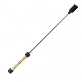 
Чёрный профессиональный стек с золотистой рукоятью - 75 см. фото в интим магазине Love Boat