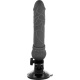 Черный вибромассажер на мощной присоске Basecock Realistic Vibrator Remote Control - 19,5 см.