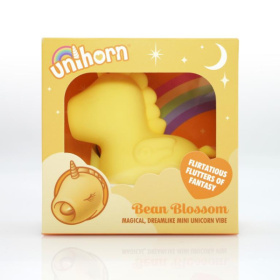 Желтый клиторальный вибромассажер Unihorn Bean Blossom с подвижным язычком