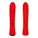 Красный вибромассажер 5  Silicone Wild Passion - 19,1 см.