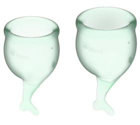 Набор зеленых менструальных чаш Feel secure Menstrual Cup фото в интим магазине Love Boat