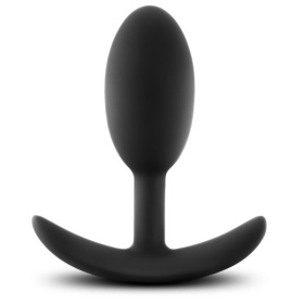 Черная анальная пробка Silicone Vibra Slim Plug Medium - 10,2 см. фото в интим магазине Love Boat